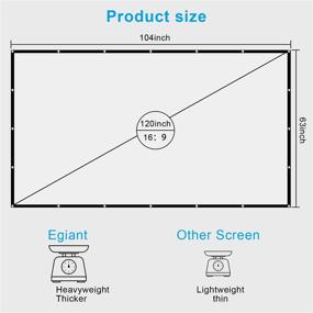 img 1 attached to 🎥 Egiant Stayture 120 inch Projector Screen - 4K HD, 16:9 Aspect Ratio, Foldable & Anti-Crease Wrinkle-Free Design - Portable Screen for Home Theater, Outdoor Presentations - Supports Double Sided Projection