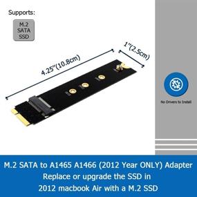 img 2 attached to 🔌 Адаптер GODSHARK M.2 NGFF SATA для A1465 A1466 (только 2012 год) для замены SSD MacBook Air - картридер для жесткого диска HDD | Поддерживает SSD 2230 2242 2260 2280