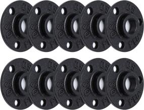 img 4 attached to 🔩 Industrial Vintage Style: Antirust Black Painted Floor Flange, Home TZH Malleable Iron Pipe Fittings - Perfect for DIY Furniture, Shelving, and Decor Projects (10, 1/2")