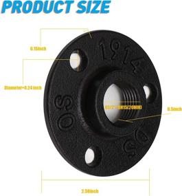 img 3 attached to 🔩 Industrial Vintage Style: Antirust Black Painted Floor Flange, Home TZH Malleable Iron Pipe Fittings - Perfect for DIY Furniture, Shelving, and Decor Projects (10, 1/2")