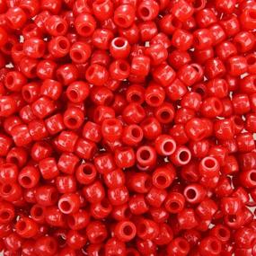 img 2 attached to 🎄 Assorted Opaque Christmas Round Beads - 1000 Pieces Plastic Pony Beads with Storage Box for Home Decor Craft (Red)