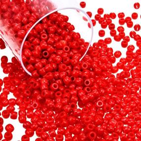 img 4 attached to 🎄 Assorted Opaque Christmas Round Beads - 1000 Pieces Plastic Pony Beads with Storage Box for Home Decor Craft (Red)