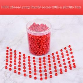 img 1 attached to 🎄 Assorted Opaque Christmas Round Beads - 1000 Pieces Plastic Pony Beads with Storage Box for Home Decor Craft (Red)