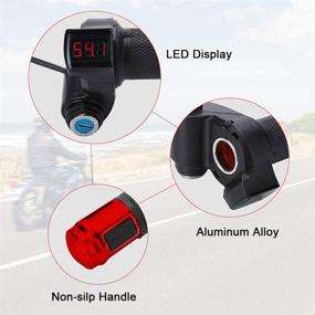 img 1 attached to 🛵 CDIYTOOL 1Pair E-Bike Throttle Grip with LCD Battery Voltage Display Key Knock & Universal Electric Bicycle Scooter Wire Twist Throttle Grip