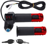 🛵 cdiytool 1pair e-bike throttle grip with lcd battery voltage display key knock & universal electric bicycle scooter wire twist throttle grip logo