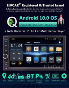 img 3 attached to 🚗 Улучшите свой автомобиль с автомагнитолой на Android 10.0 Double Din: 7-дюймовый сенсорный экран, AM FM RDS радио, навигация GPS, Bluetooth, WiFi, зеркало мобильного телефона, USB SD вход и многоцветные кнопки.