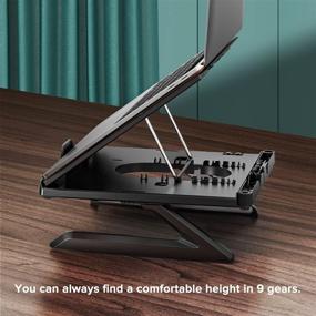 img 1 attached to 🔥 Multi-Angle Adjustable Laptop Stand with Heat Ventilation, Ergonomic Ventilated Portable Foldable Laptop Riser for Desk – Compatible with MacBook, MacBook Air, MacBook Pro, Surface Laptop, and Notebooks up to 15.6