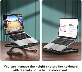 img 3 attached to 🔥 Multi-Angle Adjustable Laptop Stand with Heat Ventilation, Ergonomic Ventilated Portable Foldable Laptop Riser for Desk – Compatible with MacBook, MacBook Air, MacBook Pro, Surface Laptop, and Notebooks up to 15.6