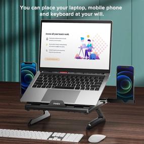 img 2 attached to 🔥 Multi-Angle Adjustable Laptop Stand with Heat Ventilation, Ergonomic Ventilated Portable Foldable Laptop Riser for Desk – Compatible with MacBook, MacBook Air, MacBook Pro, Surface Laptop, and Notebooks up to 15.6