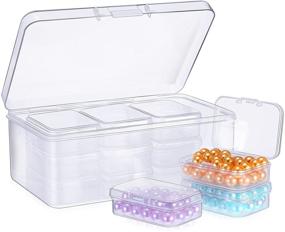 img 4 attached to 📦 Convenient 12-Piece Mini Plastic Storage Cases with Hinged Lids and Transparent Design