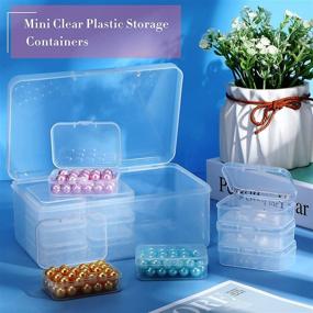 img 2 attached to 📦 Convenient 12-Piece Mini Plastic Storage Cases with Hinged Lids and Transparent Design