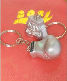img 1 attached to Honeybeloved Key Chain Boxing Glove Gift Muay Thai Shorts Pants Keyring Mini Car Home Resin Keychains Motorcycle Other Room Wallets Bag Back To School Hanging Sport Cumulative Silver