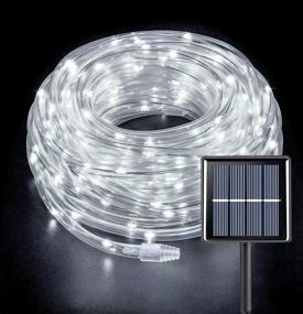 img 4 attached to Enhance Outdoor Ambiance with YEGUO Solar Rope Lights: Waterproof LED Fairy String Lights for Pool, Balcony, Garden, Yard, and More!