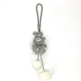 img 2 attached to 🦢 White Swans Car Rearview Mirror Pendant Ornament - SZWGMY Crystal Hanging Decoration for Car Interior, Home Decor & Accessories