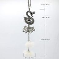 🦢 white swans car rearview mirror pendant ornament - szwgmy crystal hanging decoration for car interior, home decor & accessories logo