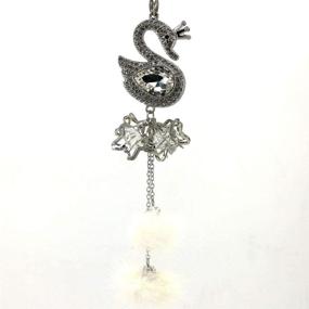 img 3 attached to 🦢 White Swans Car Rearview Mirror Pendant Ornament - SZWGMY Crystal Hanging Decoration for Car Interior, Home Decor & Accessories