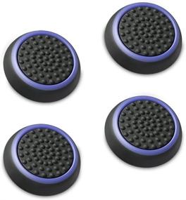 img 4 attached to 🎮 Fosmon (Set of 4) Analog Stick Joystick Controller Performance Thumb Grips for PS5, PS4, Xbox One, Xbox Series X/S (Black/Blue) - Enhanced SEO