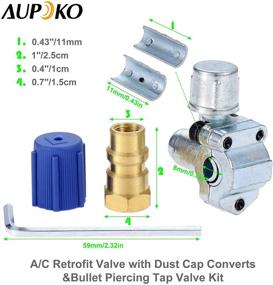 img 3 attached to 🌬️ Aupoko A/C Retrofit Valve Kit: Convert & Upgrade your HVAC Refrigerant System R12 R22 R502 R134A with Dust Cap, BPV31 Bullet Piercing Tap Valve Line Tap Valve Kit