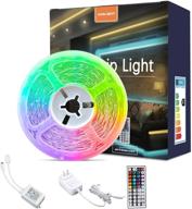 🌈 16.4ft rgb color changing led strip lights kit with remote control and easy installation, bright 5050 leds - ideal for room, bedroom, tv, cupboard decoration логотип