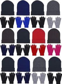 img 4 attached to 🧣 Stay Stylishly Warm with our Winter Beanies Gloves Combo for Women