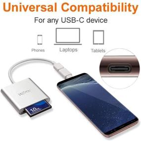 img 3 attached to 📷 High-Speed USB 3.0 Compact Flash CF Card Reader by WEme – Aluminum Multi-in-1 Reader with 2-in-1 Type C Adapter for PC, Mac, Macbook Mini, USB C Devices – Designed for Sandisk/ Lexar UHS, SDHC Memory Card compatibility