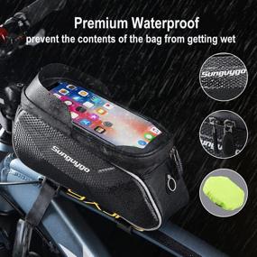 img 3 attached to 🚲 Waterproof Bike Frame Bag with Phone Holder - Top Tube Bicycle Accessories for Adult Bikes