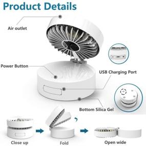 img 3 attached to 🔋 EasyAcc Hands-Free Handheld Necklace Fan - Mini Portable Outdoor Fan with 2600mAh Rechargeable Battery - Extended 6-18 Hours Working Time - Palm-sized Design with 3 Settings and 182° Rotating Adjustment - Ideal for Home and Travel
