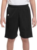 rugged style: russell athletic youth short black boys' clothing for active adventures logo