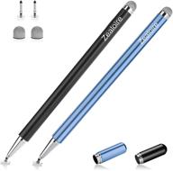 2 pcs zealoire magnetic disc capacitive stylus pens for ipad, 🖊️ iphone, ipad pro, mini, air, android, microsoft surface - universal touch screens, black/blue logo