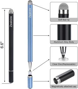 img 3 attached to 2 Pcs Zealoire Magnetic Disc Capacitive Stylus Pens for iPad, 🖊️ iPhone, iPad Pro, Mini, Air, Android, Microsoft Surface - Universal Touch Screens, Black/Blue