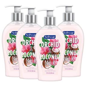 img 4 attached to Жидкое мыло Softsoap с орхидеей и кокосовым молоком, насос - 13 унций (4 упаковки)