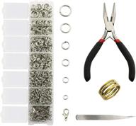 🔗 1290 pcs silver open jump rings with lobster clasps and jewelry pliers - ideal for jewelry making and craft projects logo