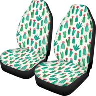 dellukee cactus retro car front seat covers for women men universal pair car seat covers protectors set for most car truck suv van logo