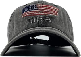 img 3 attached to Vintage Washed American Flag Dad Hat: Distressed Cotton Baseball Cap for Men and Women