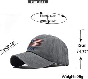 img 1 attached to Vintage Washed American Flag Dad Hat: Distressed Cotton Baseball Cap for Men and Women