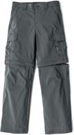 cqr kids youth hiking cargo pants: upf 50+ quick-dry convertible zip-off outdoor camping pants логотип