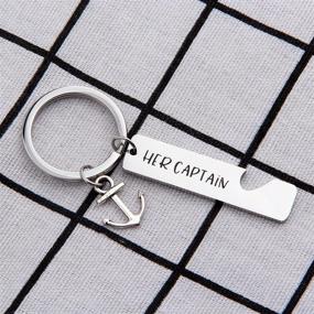 img 1 attached to SEIRAA Captain Valentine Keychain, Perfect Match for Couples