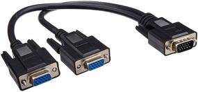 img 1 attached to 🔌 Belkin 1-Foot VGA HD15-M to (2) VGA HD15-F Splitter Y Cable, Black - Enhanced Video Display and Dual Monitor Support