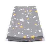 stretchy jersey cotton changing pad cover - unisex star pattern (grey1) for baby girl & boy logo