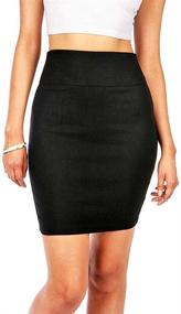 img 1 attached to Ambiance Women's Juniors Stretchy Bodycon Pencil Skirt - Enhance Your Style with this Flattering Skirt!