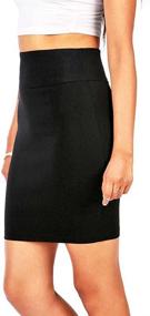 img 2 attached to Ambiance Women's Juniors Stretchy Bodycon Pencil Skirt - Enhance Your Style with this Flattering Skirt!