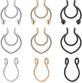 img 4 attached to 🏻 Stylish and Versatile Horseshoe Piercing Jewelry for Women - MODRSA Pierced Jewelry Collection