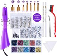 rhinestone hotfix applicator kit - cridoz hot fix tool with 4028pcs rhinestones, 7 sizes tips, tweezers, rhinestone picker pens and brush - ideal for diy cloth bedazzling crafts logo