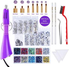 img 4 attached to Rhinestone Hotfix Applicator Kit - Cridoz Hot Fix Tool with 4028Pcs Rhinestones, 7 Sizes Tips, Tweezers, Rhinestone Picker Pens and Brush - Ideal for DIY Cloth Bedazzling Crafts