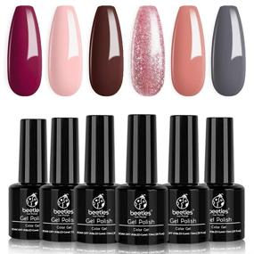 img 4 attached to Rustic Reception Collection: Beetles Gel Nail Polish Set – Get Glam with Pink Glitter, Coral, Gray & Brown Shades - Bridal Nail Art Manicure Kit, 7.3ml