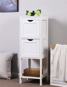 img 3 attached to 🚽 VASAGLE White Bathroom Floor Cabinet with 2 Drawers - Multifunctional Storage Stand Organizer Rack