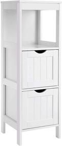 img 4 attached to 🚽 VASAGLE White Bathroom Floor Cabinet with 2 Drawers - Multifunctional Storage Stand Organizer Rack