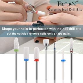 img 3 attached to Bulex 7pcs Nail Drill Bits for Acrylic Nails - Professional Ceramic 3/32 Nail Drill Bit Set for Cuticle, Acrylic, Gel Nail Polishing, and Manicure