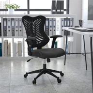 enhance your office comfort with the flash furniture high back designer black mesh executive swivel ergonomic office chair with adjustable arms logo