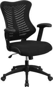 img 3 attached to Enhance Your Office Comfort with the Flash Furniture High Back Designer Black Mesh Executive Swivel Ergonomic Office Chair with Adjustable Arms